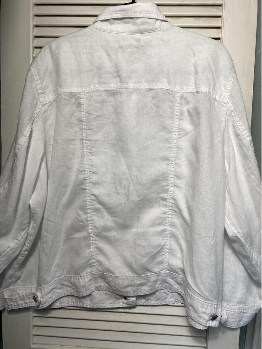 100% Linen Cover 3X White Beach Resort Coat Travel Wear - Picture 6 of 9